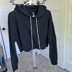 Black cropped target hoodie